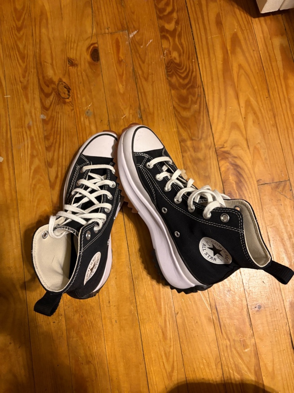 Converse Black and White High-Top Platform Sneakers